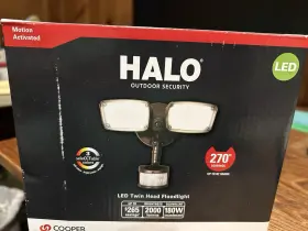 Mst203t27b Cooper Lighting New Halo Outdoor Security Motion Activated Twin Head Floodlight Bronze Mst203t27