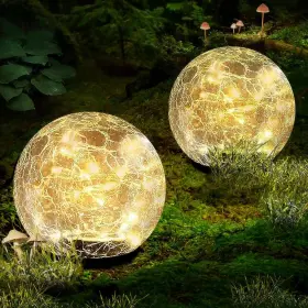 Coroor 049500951559 Garden Solar Ball Lights Outdoor Waterproof 50 4.7 Inch Warm White