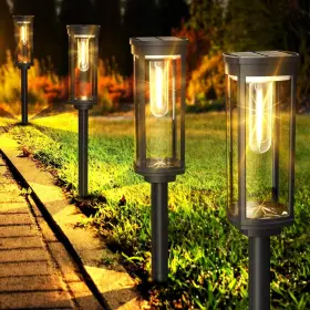 Mom-012 Coxseni Solar Pathway Lights Outdoor 6 Pack Bright Path 6pack Warm White