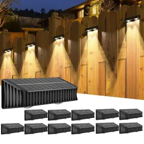 Mom-038 Coxseni Solar Fence Lights 12 Pack Deck Outdoor Waterproof Dusk To Daw