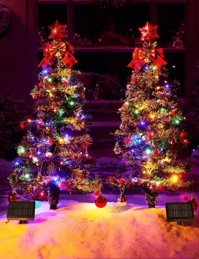 Mom-040 Coxseni 100led Solar Christmas Tree Lights Outdoor Waterproof 8 Modes Multicolor