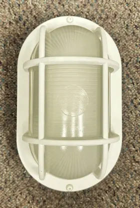Z397cf-04 Craftmade Accolade White Bulkhead Exterior Light Fixture 13w Cfl Dusk To Dawn