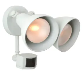Z402pm-tw Craftmade Z402pm White Dual Head 2-light Flood Light With Motion Sensor