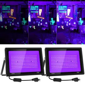 Ts-s42200 Crepow 2 Pack 200w Led Black Light Blacklight Flood With Plug And Switch Ip6