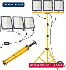 Ip65 Cui Heng Lighting 717661644374 50000 Lumen Led Work Light With Stand - 3 Head Tripod Waterpro