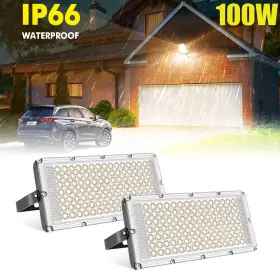 100w Cutever 083651170926 2pcs Led Flood Light Warm White Outdoor Spotlight Garden Street Yard Lamp 100w Cutever 083651170926 2pcs Led Flood Light Warm White Outdoor Spotlight Garden Street Yard Lamp