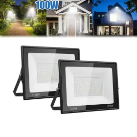 100w Cutever 083651386976 2 Pack Led Flood Light Garden Outdoor Lamp Yard Security Spotlight Fixtures