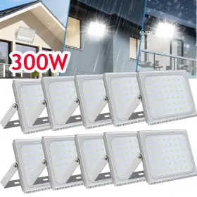 Cutever 636678258278 10pcs Bright 300watt Led Flood Light Cool White Ouoor Spotlight Garden Yard Lamp