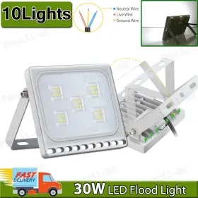 Dvd6npt30w Cutever 10x30w Led Flood Light Cool White Barn Wall Stadium Soccer Field Arena Spotlight
