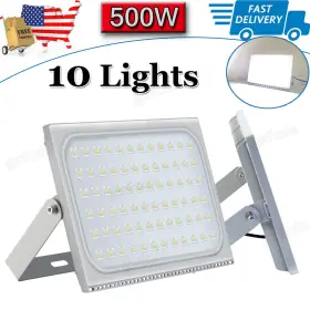 Gxd6npt500w Cutever 10x 500w Watt Led Flood Light Cool White Spotlight Shed Garden Ouoor Lighting