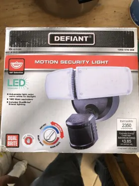 1002578069 Defiant Security Floodlight Motion Sensor Bronze 180 Degree 2350 Lumens New Led