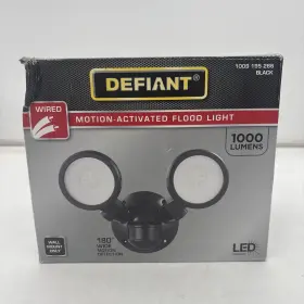 17000019 Defiant 180-degree Black Motion Activated 2-head Dusk-to-dawn Led Security Light