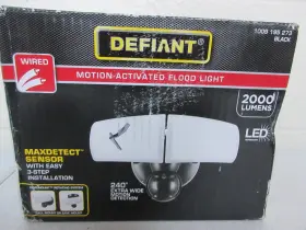 17000053 Defiant Maxdetect 240degree Black Motion Sensor Wired Outdoor 2-head Flood Light