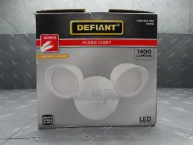 17000059 Defiant Switch Activated Wired Outdoor 2head Led Integrated Security Flood Light