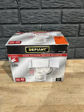 311064 Defiant Motion Activated Wired Outdoor Dusk-to-dawn Security White