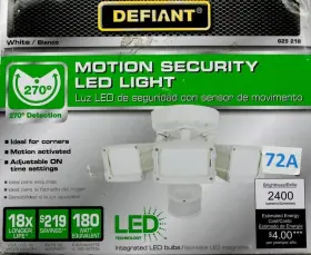 625-218 Defiant Led Motion Security Light White 2400 Lumens