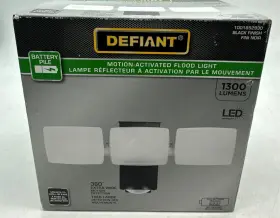 Defiant 854937006839 360 Motion Activated Battery Powered Led Flood Light Black
