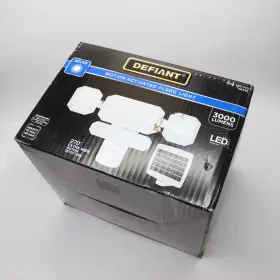 Dfi-0760-wh Defiant Motion Sensor Solar Powered Outdoor Led Security Flood Light
