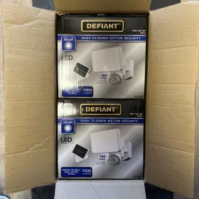 Dfi-7167-wh Defiant Dusk-to-dawn Motion Security Solar 180 Degrees 1000lumens 2 Pack New