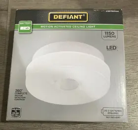 Hc-3712-wh Defiant 360degree White Motion Activated 1head Dusk To Dawn Led Ceiling Ligh New