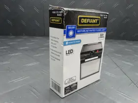 K40425 Defiant 120-degree Black Motion Activated Solar Outdoor Led Security Flood Light
