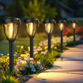 X-b90h6p Deraysion 6 Pack Solar Lights Outdoor Pathway Warm White