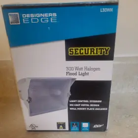 Lh30wh Designers Edge 300 Watt Halogen Flood Light L30wh White With Bulb Ships Fast