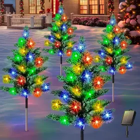 Sz-002 E-kong Christmas Tree For Outdoor Decorations 4 Pack 80 Led Solar Lights Green