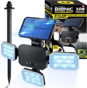 65465 E. Mishan & Sons Inc. Bionic Floodlight Deluxe 50%brighter By Bell Howell Solar Lights Outdoor Motion