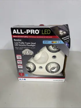 Eaton 080083721849 Damaged Box - All-pro Revolve Motion-sensing Led White Floodlight Hardwired Eaton 080083721849 Damaged Box - All-pro Revolve Motion-sensing Led White Floodlight Hardwired
