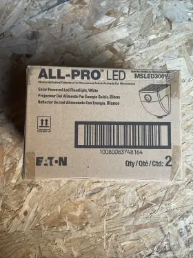 Msled300w Eaton - All Pro Halo Solar Powered Led Floodlight White 2 Pack