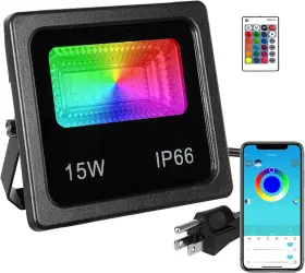 Eben -rgb Smart-15w-1pcs 150w Equivalent Led Color Changing Flood Lights With Remote Ip66 Waterproof Sta