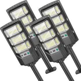 Ecoralios 765029127137 Solar Street Lights Outdoor 6500k Led 4 Pack With Motion Sensor And Remote