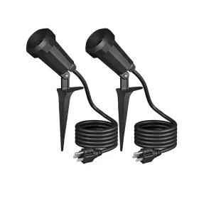 Edishine 313052658601 120-volt Black Plug In Outdoor Waterproof Spotlight With 6 Ft. Cord No Bulbs Inc