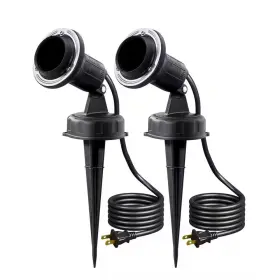Edishine 313097932940 120-volt Black Plug In Outdoor Waterproof Spotlight Socket With No Bulbs Include