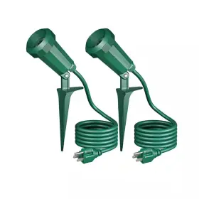 Edishine 744759632807 120-volt Green Plug In Outdoor Waterproof Spotlight With 6 Ft. Cord No Bulbs Inc