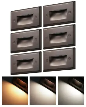 Hgsl12d Edishine 120v 3cct Indoor Outdoor Step Lights 2.5w 150lm Oil-rubber Bronze L