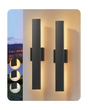Howl22fh Edishine 2 Pack Led Outdoor Wall Lights Dimmable 3cct 3000k 4000k 5000k 1