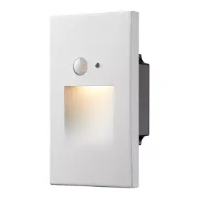 Edvivi 744110063745 Hardwired White Motion Sensing Vertical Led Stair Light With And Photocel