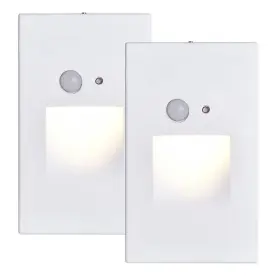 Edvivi 810153291527 Led Stair Light Motion Sensor 2 Pack Hardwired Indoor Outdoor Dimmable White
