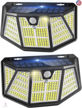 Ip67  Ehowdin Sl01 2pack Solar Light Outdoor 310led Sensor Lights Waterproof 3light Modes