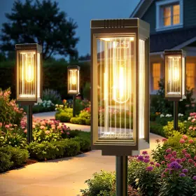 Tpl061-6 Eleclink Solar Pathway Lights Outdoor 6 Pack Upgraded Warm White