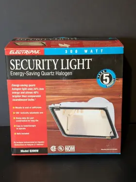Q300w Electipak 075114953641 Lot Of 4 White Electripak Security Light 300w Compact Quartz Halogen Model