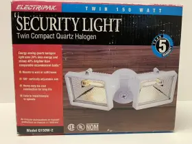 Q150w-2 Electripak Security Light Twin 150 Watt Quartz Halogen Heavy Duty Tempered Glass Adjustable