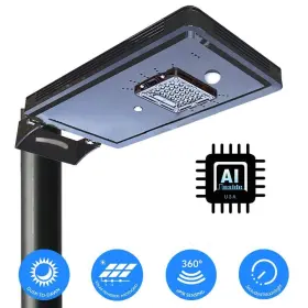 Ee812w-ai8 Eleding Solar Power Dusk To Dawn Black Aluminum Outdoor Integrated Led Ai-smart