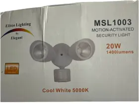 Msl1003 Elegant Lighting Electoral By Motion Active Security Light 5000k 1400 Lumens 20w