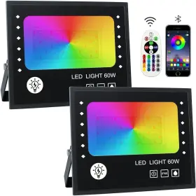 Rgb-60w-2001 Eleganted Led Flood Light 600w Equivalent 6000lm Outdoor Lights With App Control Sma