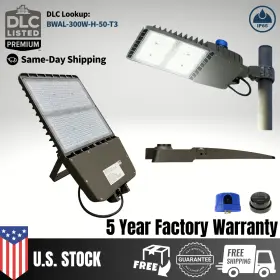Bwal-300w-h-50-t3 Empire Lighting Usa Inc. 300w Led Shoebox Light Parking Lot Dusk To Dawn Utility Rebate