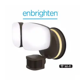 58243-s1 Enbrighten Dual-head 210 Smart Led Bronze 2500 Lumen Outdoor Security Light