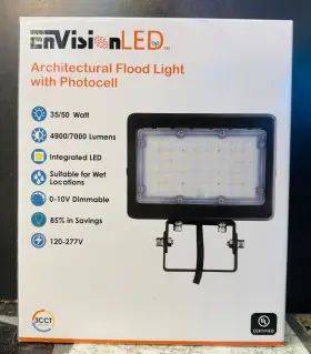 Led-arl-2p50-tri-bz-tr-pc Envision 35/50w Led Flood Light With Photocell And Knuckle White 120v-277v